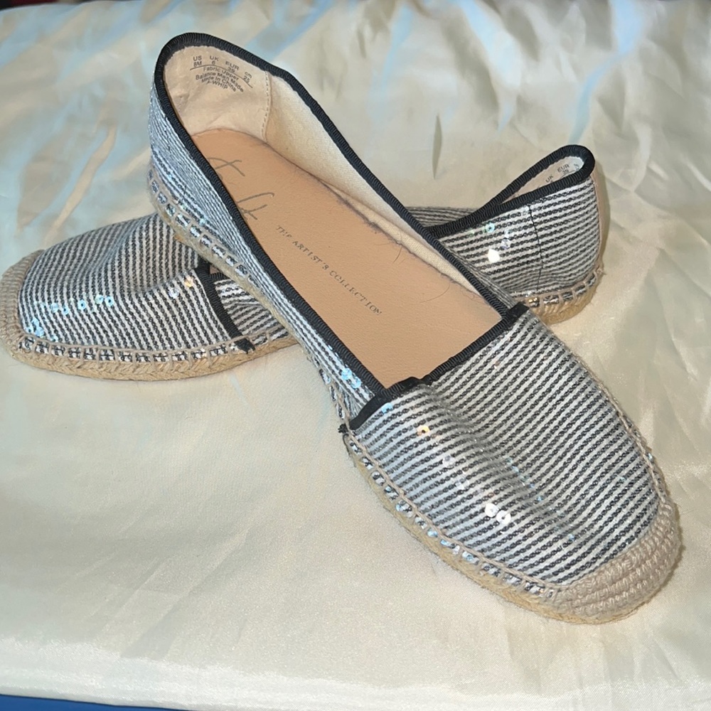 Franco Sarto Espadrilles, size 8, black/white
